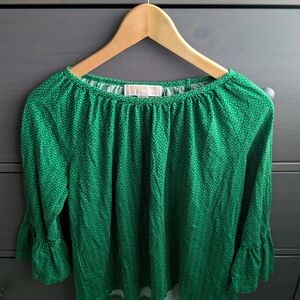 Michael Kors Green Patterned Blouse